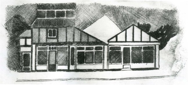 white building drypoint